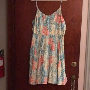 Coral print dress